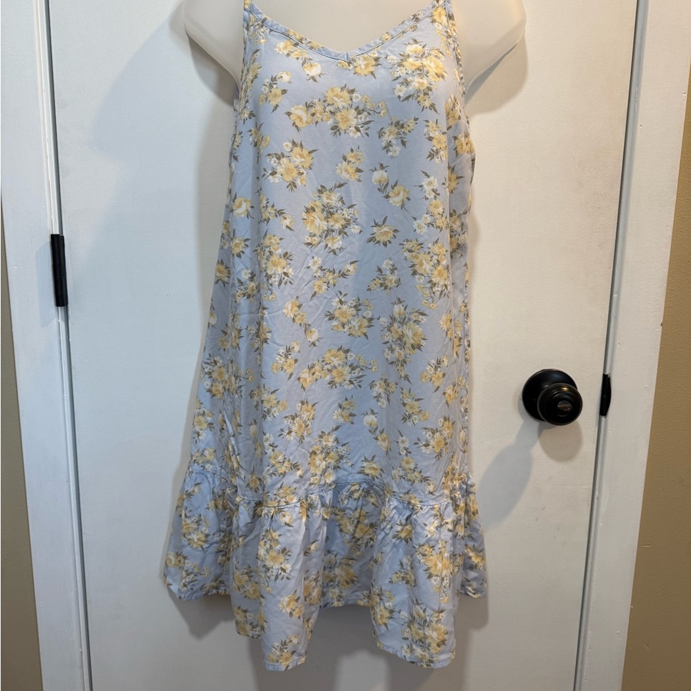 Wallflower Light Blue and Yellow Floral Dress-1374